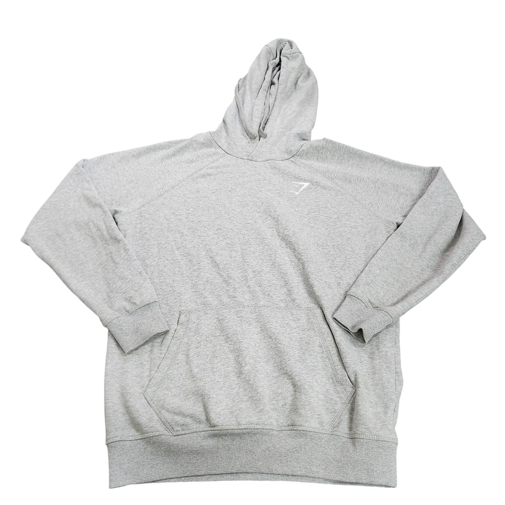 Gymshark Hoodie Mens S Pullover Gray Raglan Long Sleeve EUC